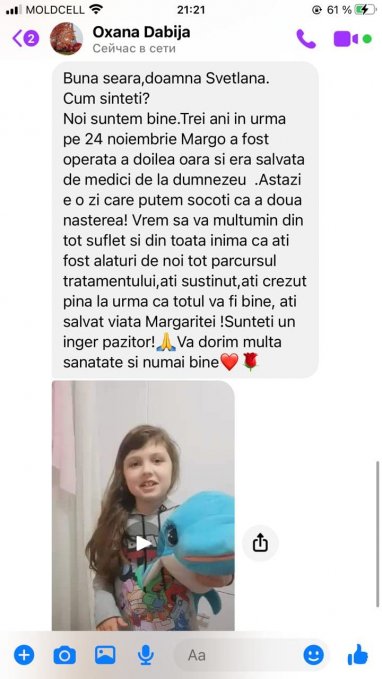 Margarita Dabija va multumeste pentru viata!