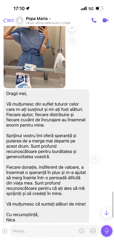 Veronica Popa vine cu un mesaj de mulțumire pentru toți cei care au ajutat!